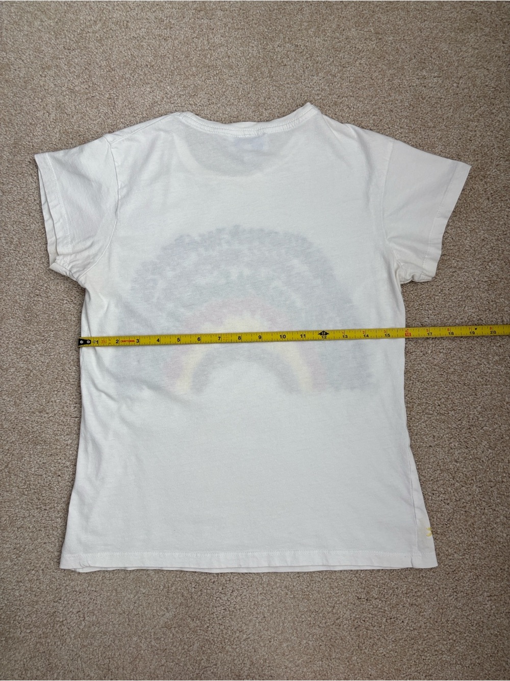 Mi Golondrina short-sleeve t-shirt w/ colorful embroidered rainbow design, Small - Picture 6 of 6